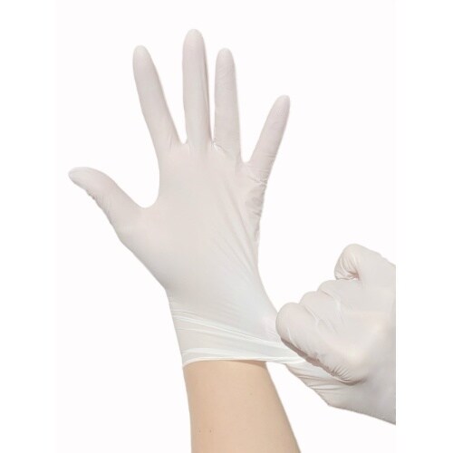 ゆうゆうニトリルフィットグローブホワイトS×10