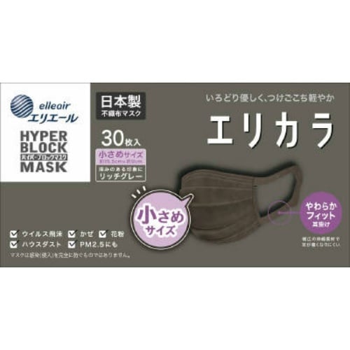 ハイパブロックマスクエリカラグレ小さめ30枚×12