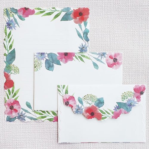 レターセットブルーミングガーデンナチュラル5冊