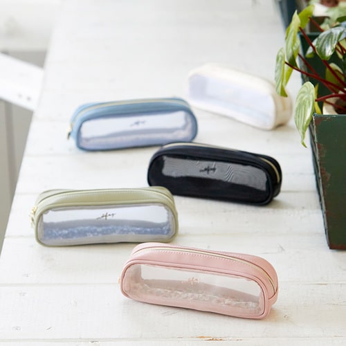 スクエアポーチ ステラ 水玉 ラベンダー 2個