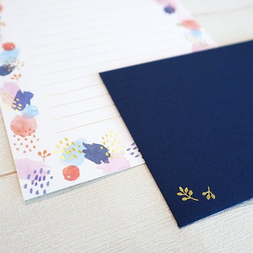 レターセット 箔押し ペイントパターン 5冊