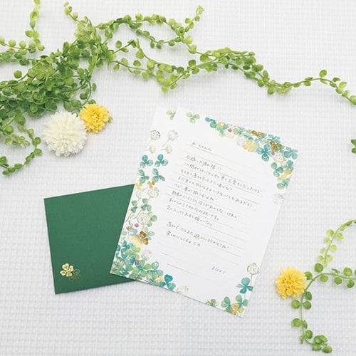 レターセット 箔押し クローバー 5冊