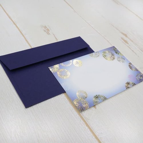 ミニメッセージカード 封筒付き 花火 10袋