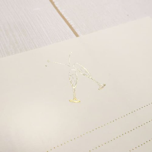 レターセット 箔押し 乾杯グラス 5冊