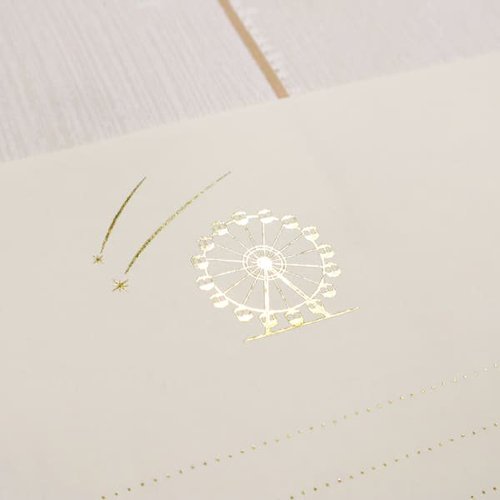 レターセット 箔押し 観覧車と流れ星 5冊