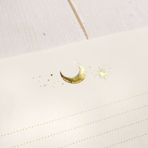 レターセット 箔押し 月と星 5冊