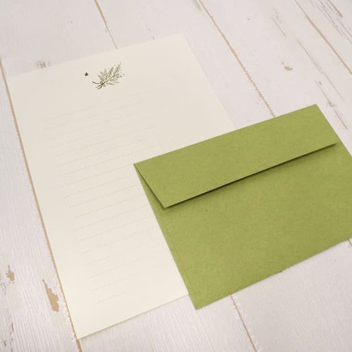 レターセット 箔押し ミモザと蝶 5冊