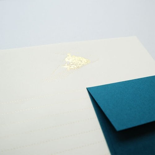 レターセット 箔押し 夜空を走る機関車 5冊