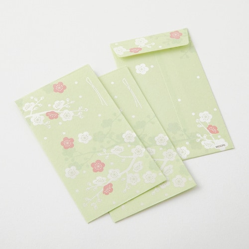 越前和紙ぽち袋パール箔押し梅柄3枚入10袋