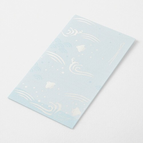 越前和紙ぽち袋パール箔押し波千鳥柄3枚入10袋