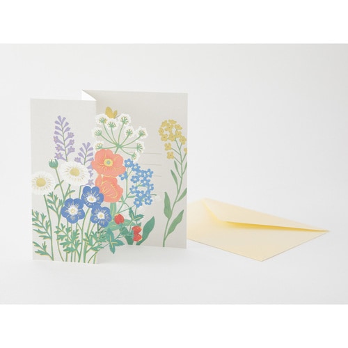 飾れる立体カード 野の花柄 5冊