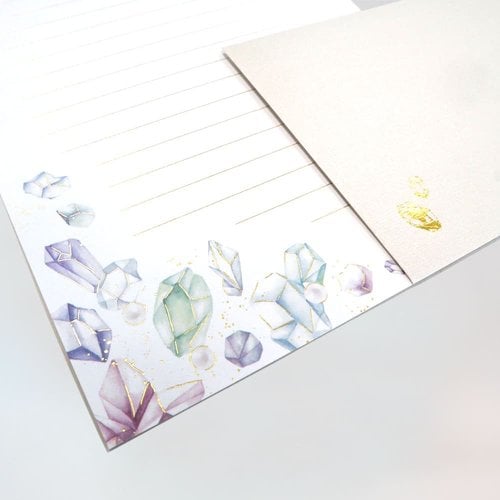 レターセット 箔押し 宝石 5冊