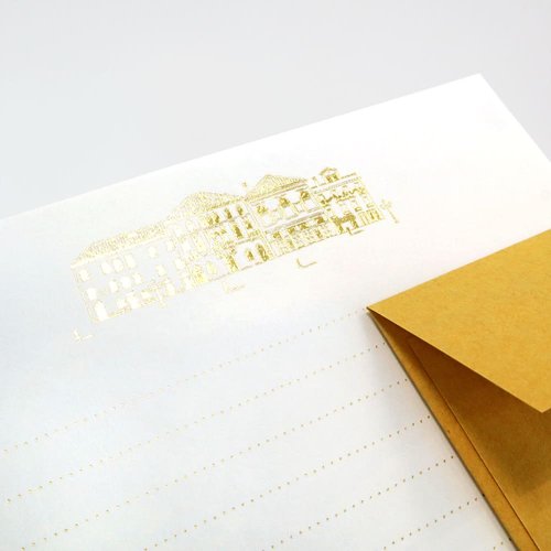 レターセット 箔押し 街並み 5冊