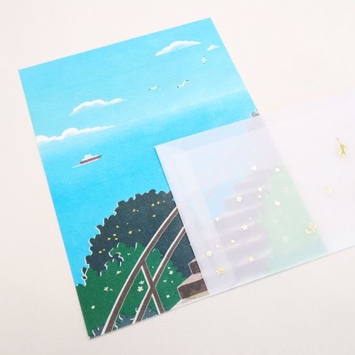 レターセット トレーシングペーパー 海と猫 5冊