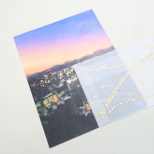 レターセットトレーシングペーパー夕暮れと街並み5冊