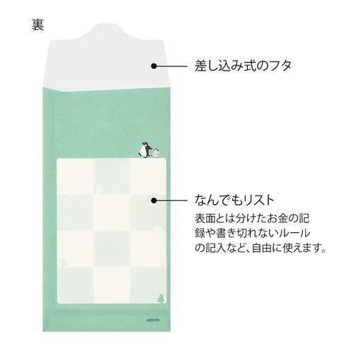 貯金封筒 リストタイプ ペンギン柄 2枚入 10袋