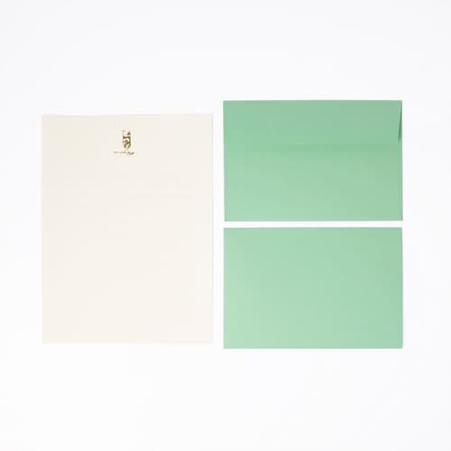 レターセットワンポイント箔押クリームソーダ5セット