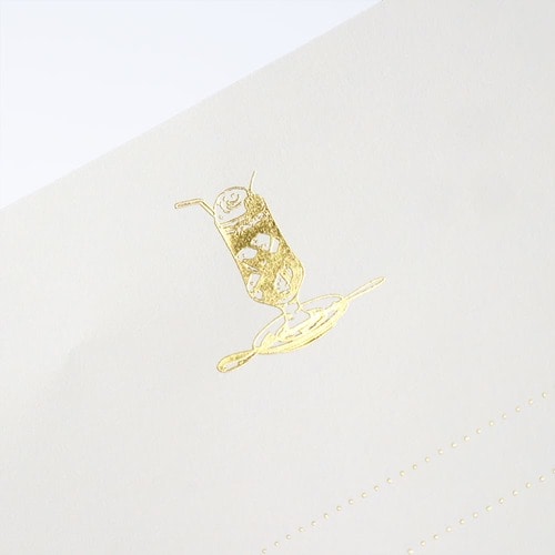 レターセットワンポイント箔押クリームソーダ5セット