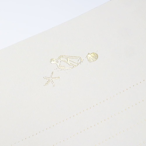 レターセットワンポイント箔押しあの日の海5セット