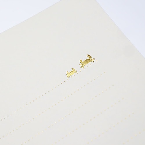 レターセットワンポイント箔押しあの日の海5セット