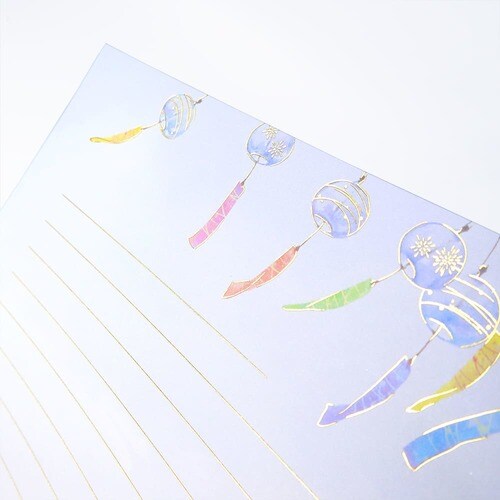 レターセット 箔押し 風鈴 5セット