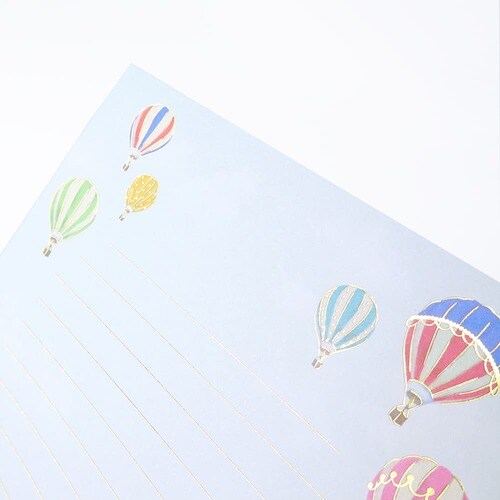 レターセット 箔押し 気球 5セット