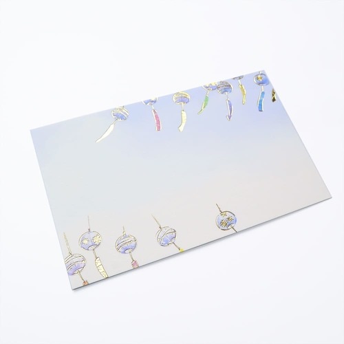 封筒付きミニカード 箔押し 風鈴 10セット