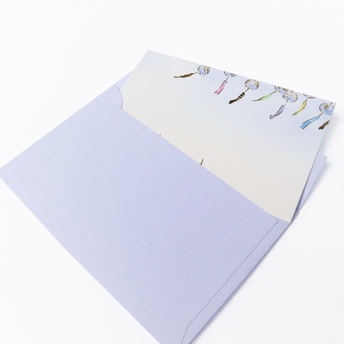 封筒付きミニカード 箔押し 風鈴 10セット