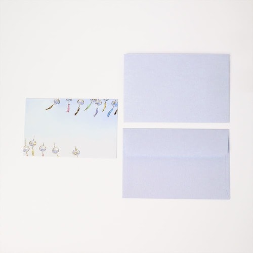 封筒付きミニカード 箔押し 風鈴 10セット