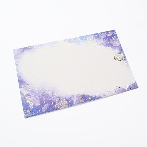 封筒付きミニカード 箔押し くらげ 10セット