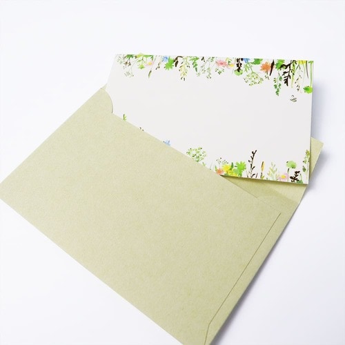 封筒付きミニカード 箔押し 野の花 10セット