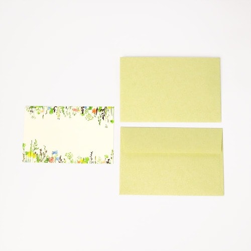 封筒付きミニカード 箔押し 野の花 10セット