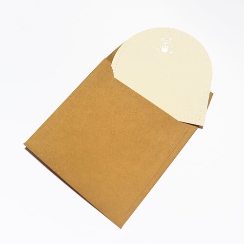 封筒付きカード 箔押し テディベア 10セット