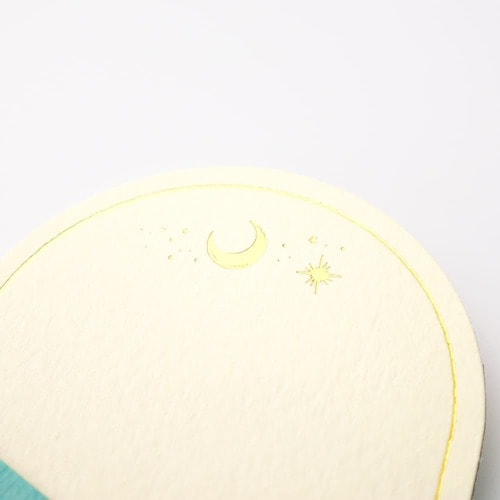 封筒付きカード 箔押し 月と星 10セット