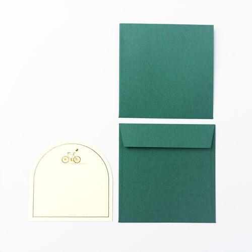 封筒付きカード 箔押し 自転車と風船 10セット