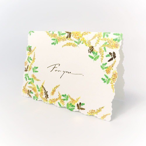 メッセージカードForYou多目的ミモザ5セット