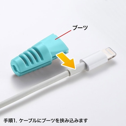 ケーブル保護カバー(ライトブルー・4個入り)