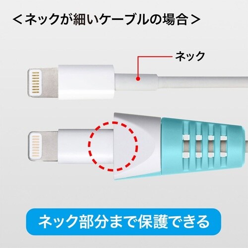 ケーブル保護カバー(ライトブルー・4個入り)
