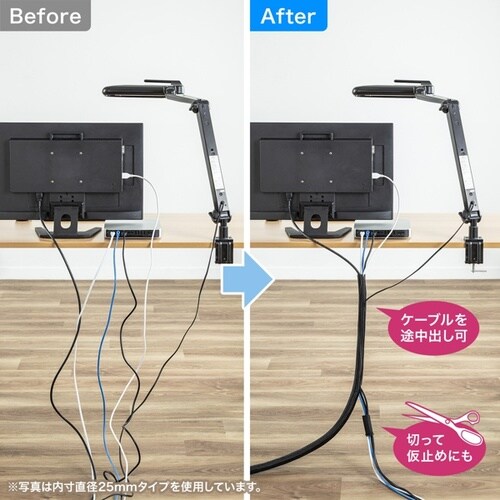 編組ケーブルスリーブ(ブラック・2m巻き)