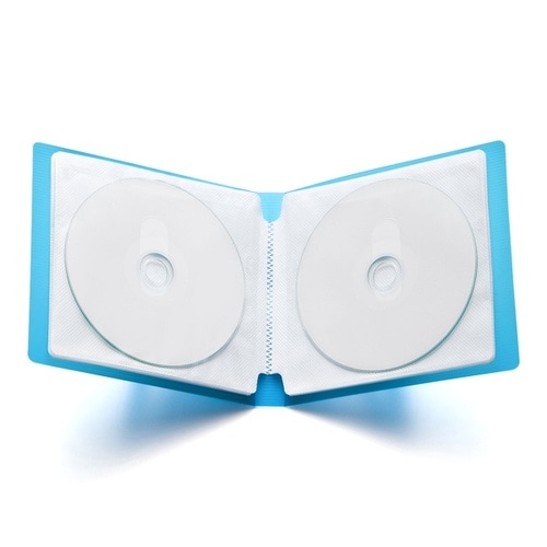 DVD・CDファイルケース(12枚収納・ブルー)