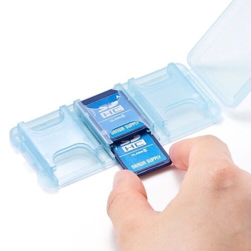 SDカードケース(6枚収納・クリアブルー)