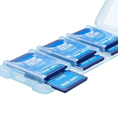 SDカードケース(6枚収納・クリアブルー)