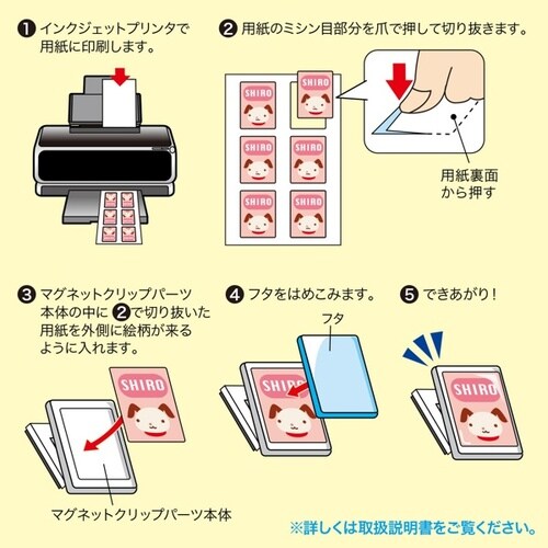 インクジェット手作りマグネットクリップ