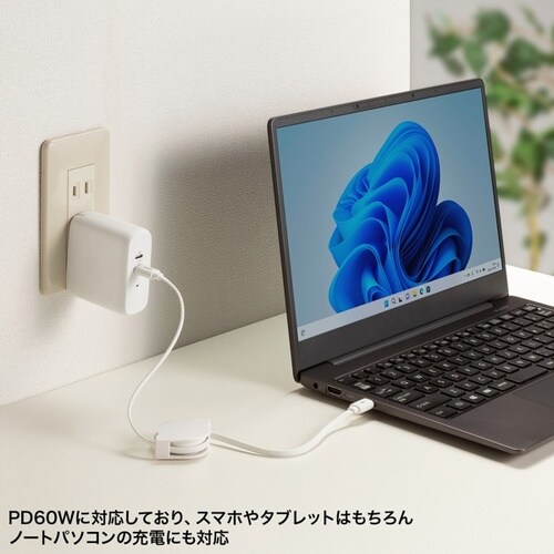 Type−C 巻取りケーブル PD60W