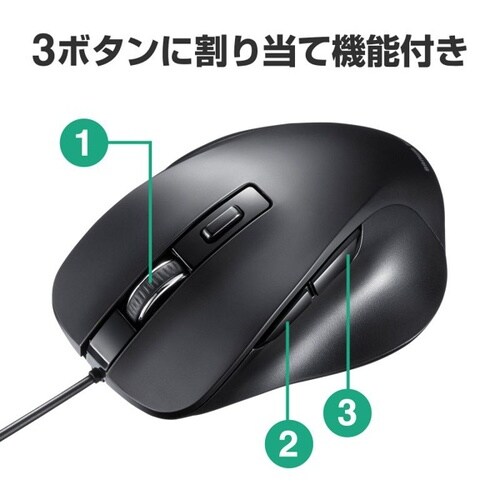 有線ブルーLEDマウス(5ボタン)