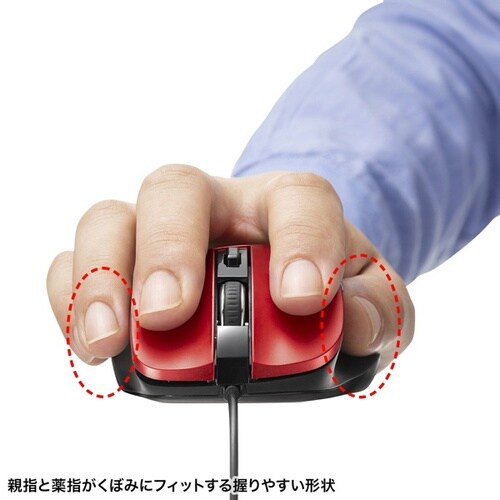 有線ブルーLEDマウス(5ボタン)