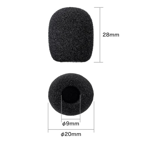 ポータブル拡声器ヘッドマイク用スポンジ(10個入)