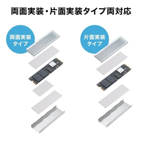 M.2 SSD用ヒートシンク 両面実装対応