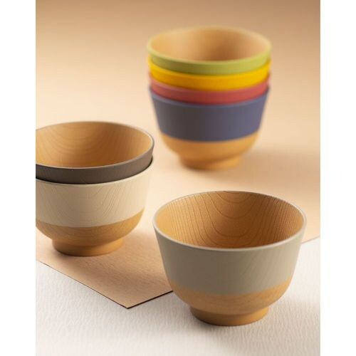 やさしい彩り 抗菌汁椀 くるみ色 4セット