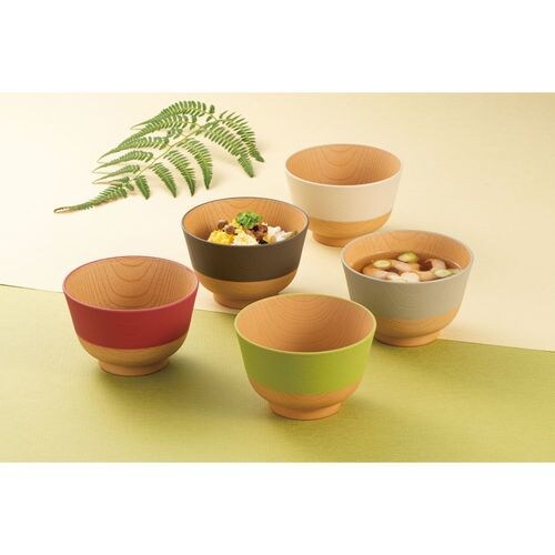 やさしい彩り 抗菌汁椀 あま色 4セット